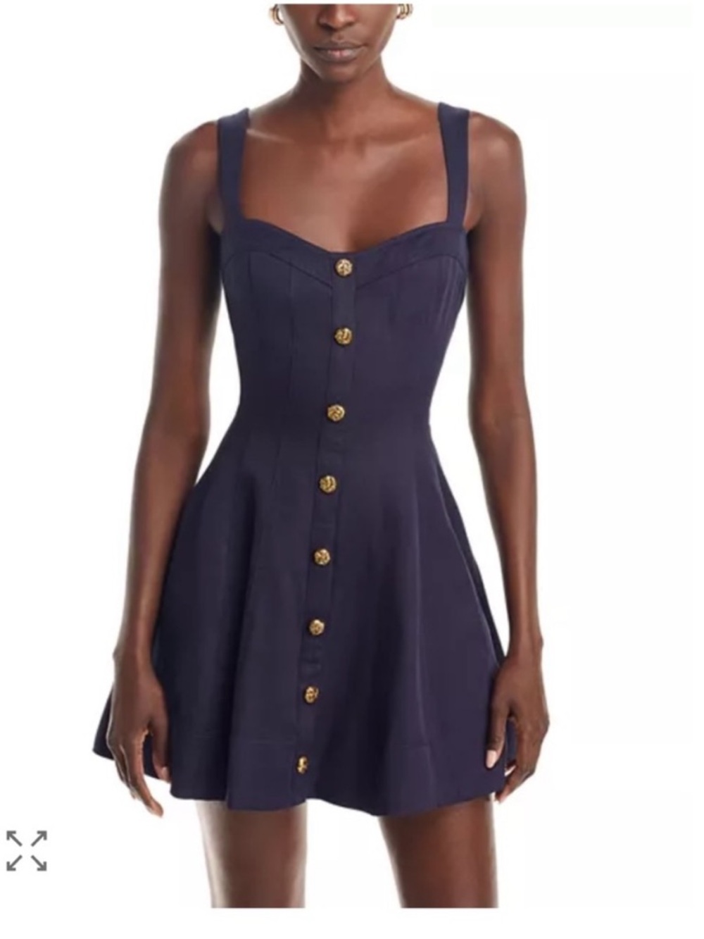 AQUA x Liat Baruch Button Front Mini
Dress with Gold Buttons